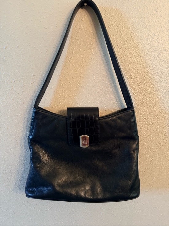 Lauren Ralph Lauren Handbags - Vintage Ralph Lauren Black Leather Shoulder Bag